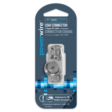 Powercomm Coax Connector T PL259 215-55101